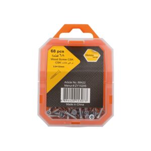 Honeybee 68-Piece Wood Screw CSK Kit Silver 3 x 12mm